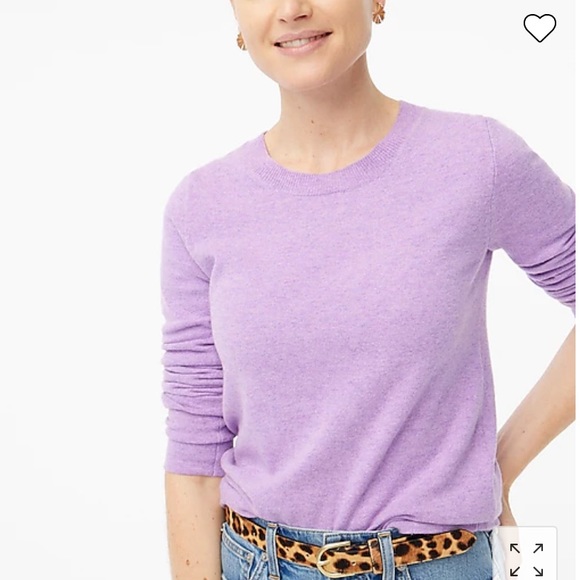 J.CREW Teddie Crewneck Sweater in Light Lavender. Size Medium. - Picture 3 of 4